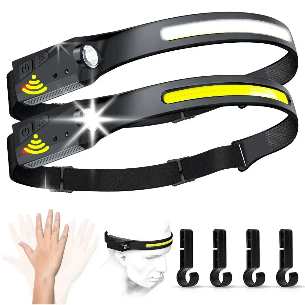 LED Sensor Headlamp USB Rechargeable